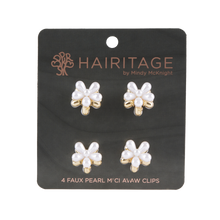 Charger l'image dans la galerie, Pearl Mini Claw Clip Set - 4 pack Pearl/Gold