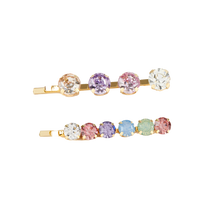 Charger l'image dans la galerie, Jeweled Bobby Pins - 2 pack Multicolor/Gold