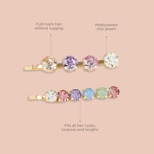 Charger l'image dans la galerie, Jeweled Bobby Pins - 2 pack Multicolor/Gold