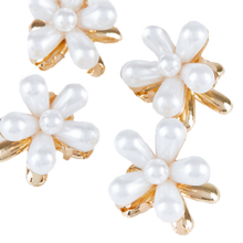 Load image into Gallery viewer, Pearl Mini Claw Clip Set - 4 pack Pearl/Gold
